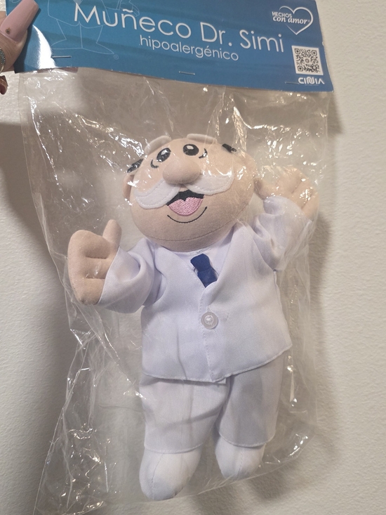 Accessories - Muñeco Dr. Simi Plush Doll - White Outfit with Blue Tie